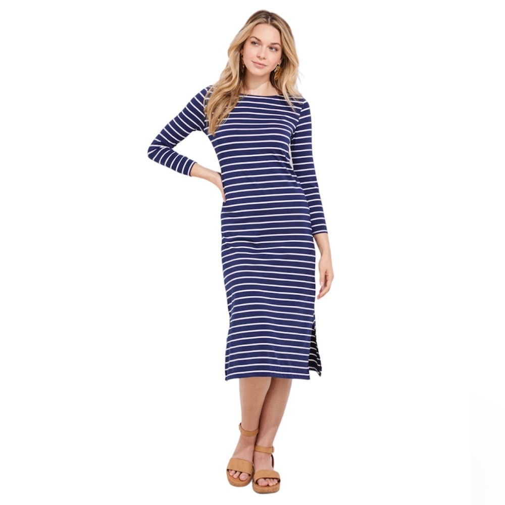 Vineyard Vines XS Sankaty Boat Neck Navy Blue & White Stripes - Picture 2 of 4